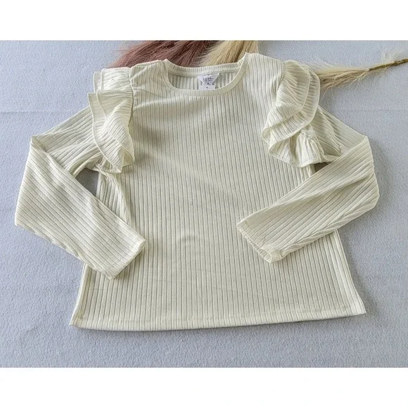 Nicole Miller‎ Women's Long Sleeve Ivory Pullover Flutter Accent Sweater Top XL - Picture 3 of 9